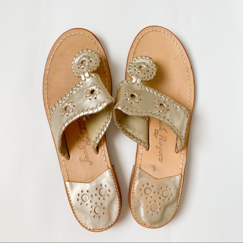 Lightly Used Metallic Jack Rogers